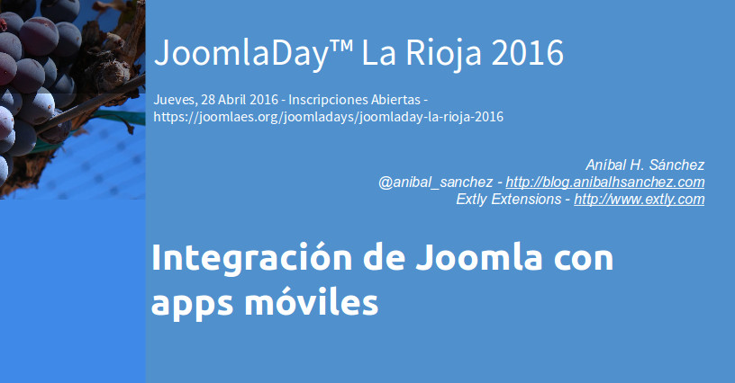 joomladay la rioja 2016 integración de joomla con apps móviles